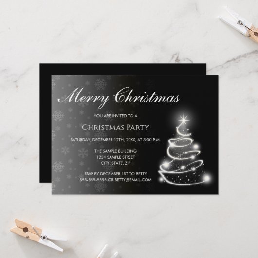 Color Fade Christmas Invitation Kaart (Voorkant / Achterkant in situ)