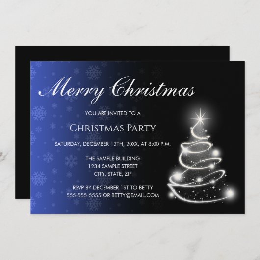 Color Fade Christmas Invitation Kaart (Voorkant / Achterkant)