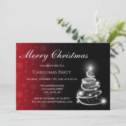Color Fade Christmas Invitation Kaart (Staand voorkant)