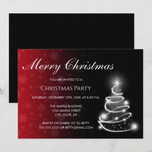 Color Fade Christmas Invitation Kaart (Voorkant / Achterkant)