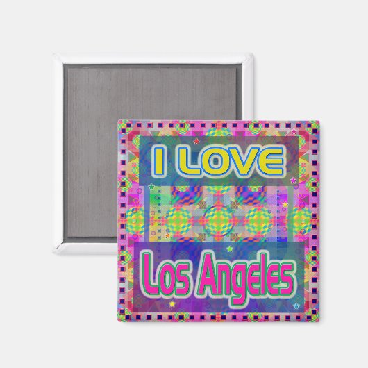 Color Fest: "I LOVE Los Angeles" Magnet (Voorkant / Achterkant)
