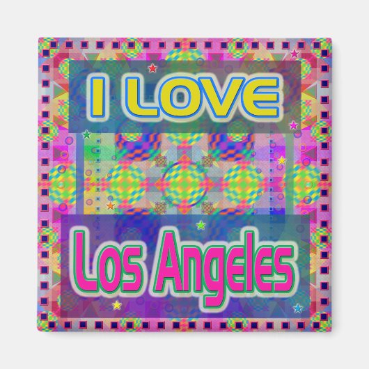 Color Fest: "I LOVE Los Angeles" Magnet (Voorkant)