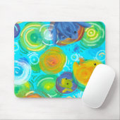 Color frogs on colorful water  muismat (Met muis)