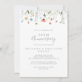 Color Garden Wildflower 50th Wedding Anniversary Kaart (Voorkant)