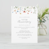 Color Garden Wildflower 50th Wedding Anniversary Kaart (Staand voorkant)