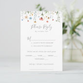Color Garden wildflower Wedding Menu Choice RSVP (Staand voorkant)