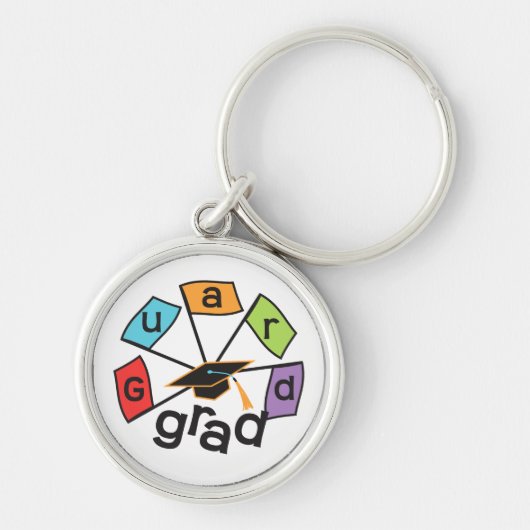 Color Guard Afstuderen - Afstuderen kleurrijke vla Sleutelhanger (Voorkant)