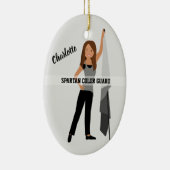 Color Guard Brown Hair Grey & Black Keramisch Ornament (Rechts)