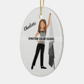 Color Guard Brown Hair Grey & Black Keramisch Ornament (Links)