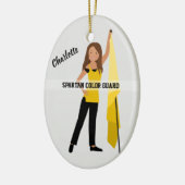 Color Guard Brown Hair Yellow & Black Keramisch Ornament (Links)