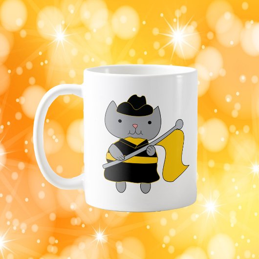 Color Guard Cat Black and Yellow Gold Koffiemok