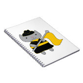 Color Guard Cat Yellow Flag Black Uniform Notitieboek (Rechterzijde)