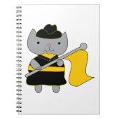 Color Guard Cat Yellow Flag Black Uniform Notitieboek (Voorkant)
