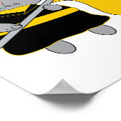 Color Guard Flag Cat Black and Yellow Gold Poster (Hoek)