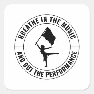 Color Guard Flag Corps Dance Marching Band Student Vierkante Sticker