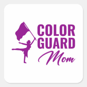 Color Guard Flag Corps Dance Marching Band Student Vierkante Sticker