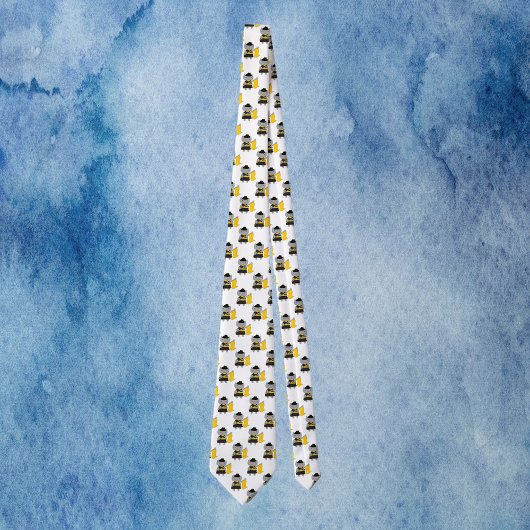 Color Guard Gray Cat Black and Yellow Stropdas