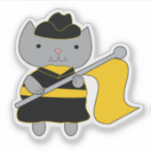 Color Guard Gray Cat Black Yellow Gold Sticker (Voorkant)