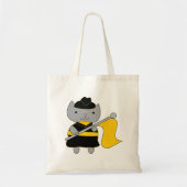 Color Guard Gray Cat Black Yellow Tote Bag (Voorkant)