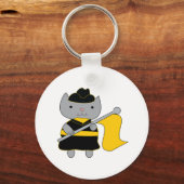 Color Guard Kawaii Cat Black Yellow Sleutelhanger (Voorkant)