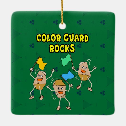 Color Guard Rocks Keramisch Ornament (Achterkant)