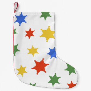Color Hexagram Sheriff icon geïsoleerd naadloos on Kleine Kerstsok