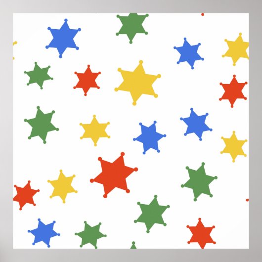 Color Hexagram Sheriff icon geïsoleerd naadloos on Poster (Voorkant)
