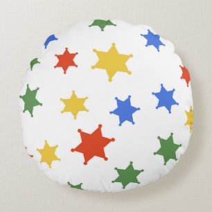 Color Hexagram Sheriff icon geïsoleerd naadloos on Rond Kussen