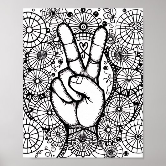 Color it Peace Print, Value Poster Paper (mat) (Voorkant)