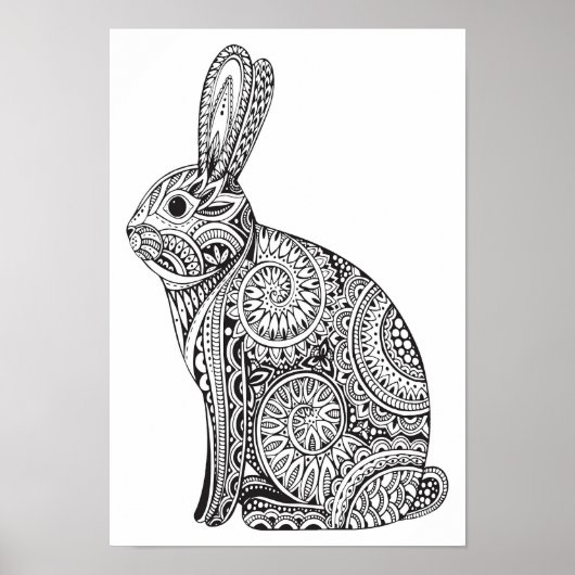 Color It Poster Rabbit Pattern (Voorkant)