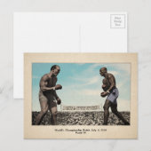 Color Johnson VS Jeffries Fight Briefkaart (Voorkant / Achterkant)