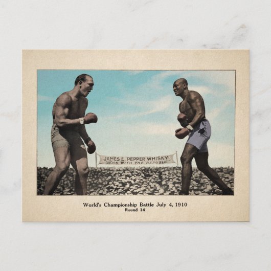 Color Johnson VS Jeffries Fight Briefkaart (Voorkant)