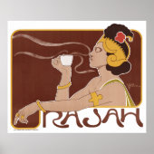 Color lithograph about the coffee Rajah Poster (Voorkant)