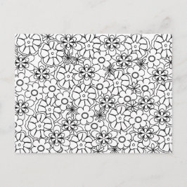 Color-Me Activity Funky Hippy Retro Flowers Briefkaart