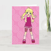 Color Me Anime Verjaardag Kaart (Voorkant)