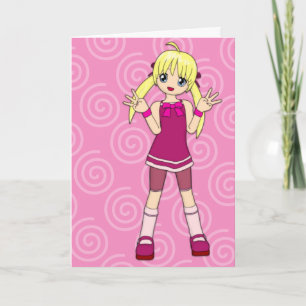 Color Me Anime Verjaardag Kaart