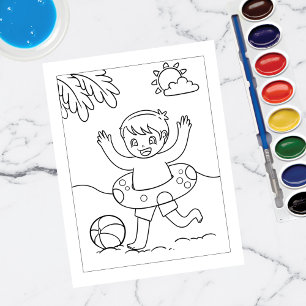 Color Me Boy die vlotterbuis draagt Activiteiten Briefkaart