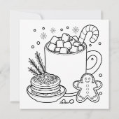 Color Me Christmas Holiday Hot Cocoa with Cookies Feestdagenkaart (Achterkant)