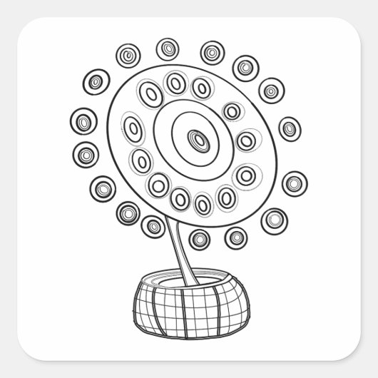 COLOR ME COSMIC BOUQUET VIERKANTE STICKER (Voorkant)