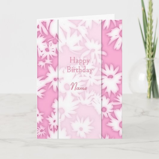 Color Me Daisies Roze Verjaardag Kaart (Voorkant)
