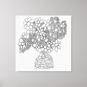COLOR ME DAISY DREAMS BOEKET CANVAS AFDRUK