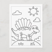 Color Me Dimetrodonte Dinosaur | ActiviteitenKaart Briefkaart (Voorkant)