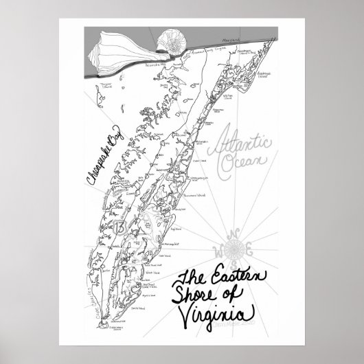Color Me ESVA Eastern Shore of Virginia Poster (Voorkant)
