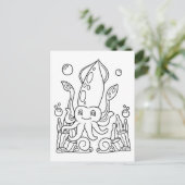 Color Me Giant Squid | Kinder activiteit Kaarten (Staand voorkant)