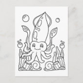 Color Me Giant Squid | Kinder activiteit Kaarten (Voorkant)
