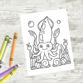 Color Me Giant Squid | Kinder activiteit Kaarten