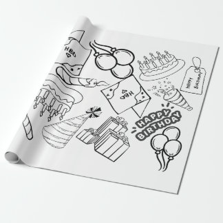 Color Me - Happy Birthday Wrapping Paper Cadeaupapier