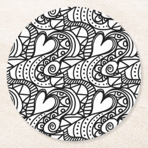 Color Me Heart Doodle onderzetter