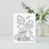 Color Me Jellyfish | Kinder activiteit Kaarten (Staand voorkant)