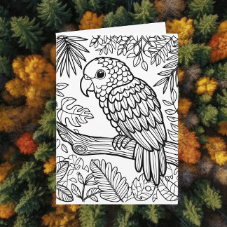 Color Me-Kaart | amazonepapegaai | Gezegde Hallo Kaart